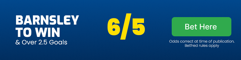 Barnsley to beat man united u21 & over 2. 5 goals @ 6-5