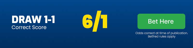Draw 1-1 - correct score in nottingham forest vs wolves @ 6-1