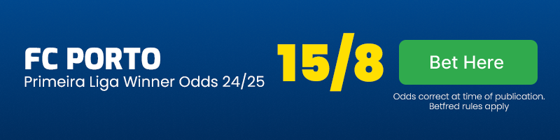 Fc porto primeira liga winner odds 24-25 @ 15-8 Fc porto primeira liga winner odds 24-25 @ 15-8