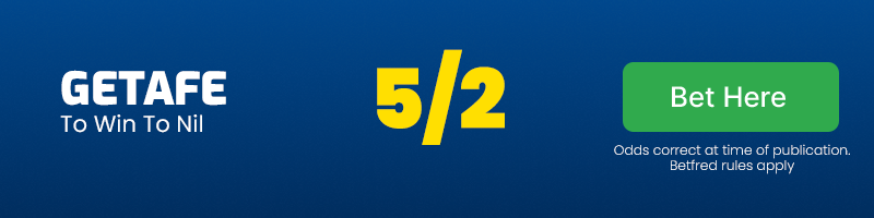 Getafe to win to nil vs rayo vallecano @ 5-2