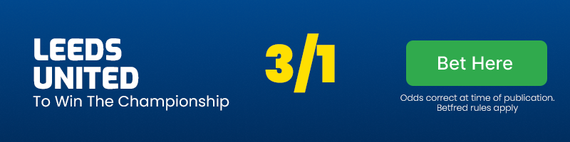 Leeds united to win the championship @ 3-1