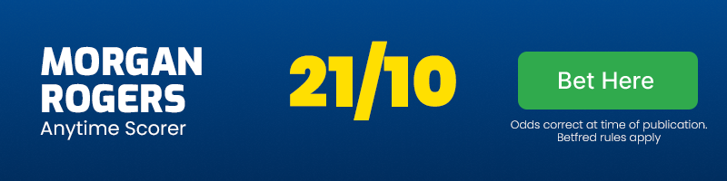 Morgan rogers anytime scorer in leicester vs aston villa @ 21-10