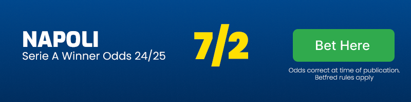 Napoli serie a winner odds 24-25 @ 7-2