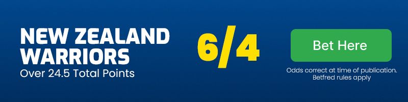 New zealand warriors over 24. 5 total points vs dolphins @ 6-4