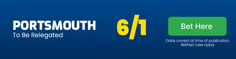 Portsmouth to be relegated @ 6-1 - championship odds 24-25