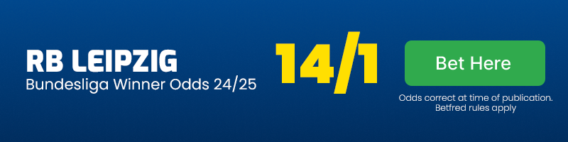 Rb leipzig bundesliga winner odds 24-25 @ 14-1
