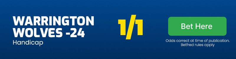 Warrington wolves -24 handicap vs london broncos @ 1-1