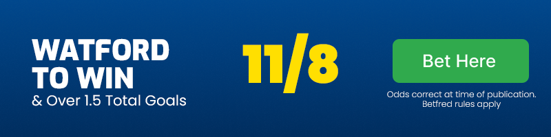 Watford to beat derby & over 1. 5 total goals @ 11-8