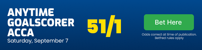 Anytime goalscorer acca at 51/1