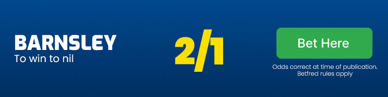 Barnsley to win to nil @ 2/1