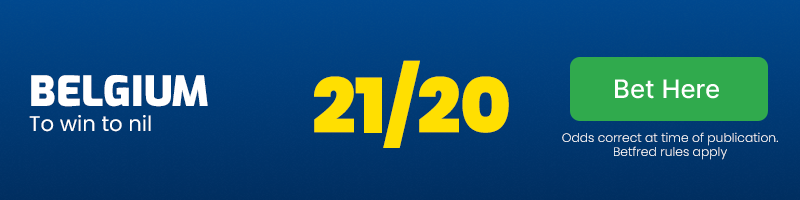 Belgium to win to nil at 21/20