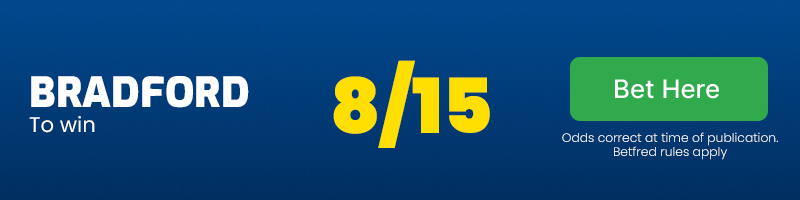 Bradford to win at 8/15