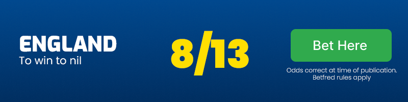 England to win to nil at 8/13