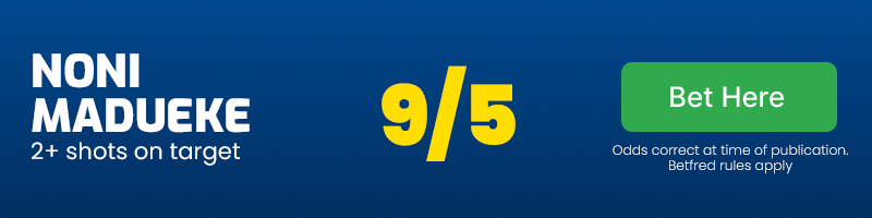Madueke 2+ shots on target at 9/5