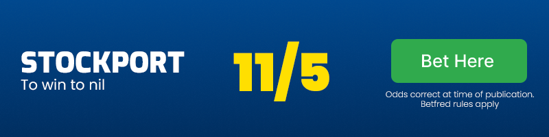 Stockport to win to nil at 11/5