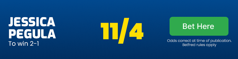 Pegula to win 2-1 at 11/4