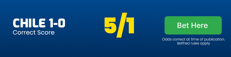 Chile 1-0 - correct score in chile vs bolivia @ 5-1 Chile 1-0 - correct score in chile vs bolivia @ 5-1