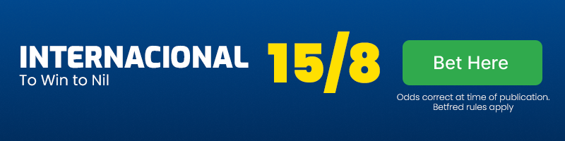 Internacional to win to nil vs fortaleza @ 15-8 - football bet of the day wednesday september 11 2024