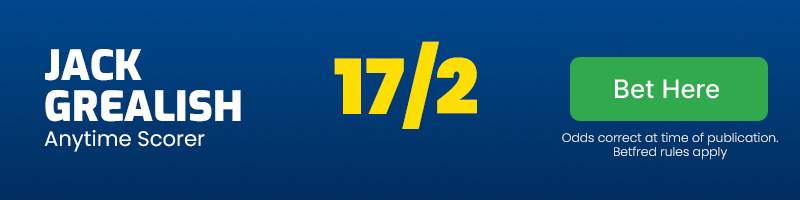 Jack grealish anytime scorer in ireland vs england @ 17-2