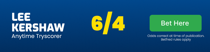 Lee kershaw anytime tryscorer in huddersfield giants vs london broncos @ 6-4
