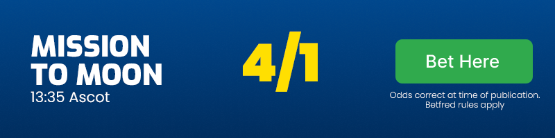 Mission to moon in 13. 35 ascot @ 4-1