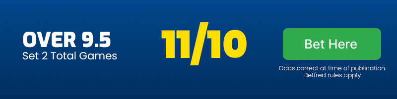 Over 9. 5 set 2 total games in jessica pegula vs aryna sabalenka @ 11-10