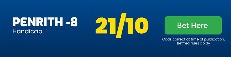 Panthers -8 handicap in panthers vs roosters @ 21-10