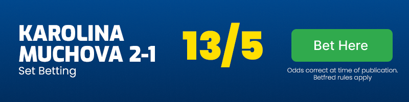 Set betting karolina muchova to beat beatriz haddad maia 2-1 @ 13-5